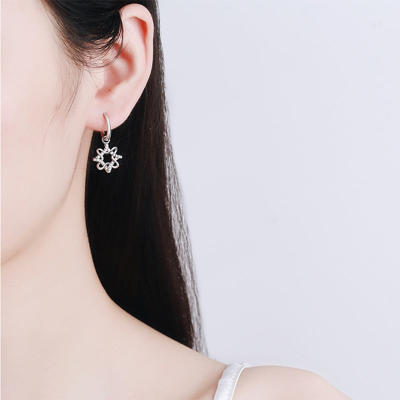 Female Earrings Polygon Small Gravel