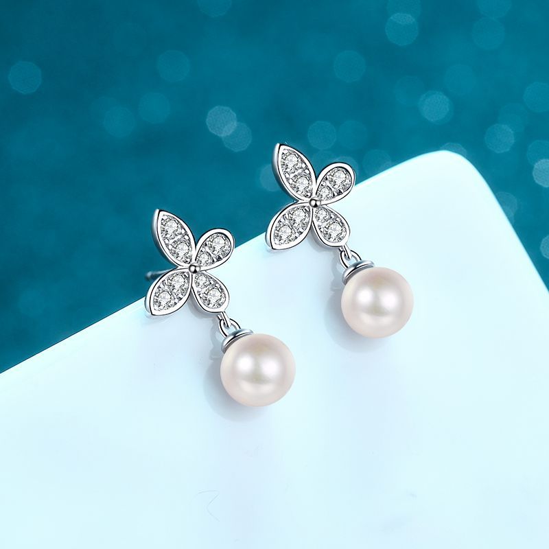 Freshwater Pearl Debris Stud Earrings