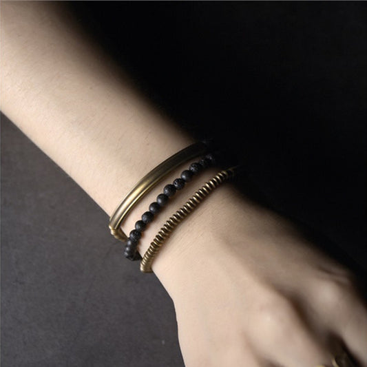 Multi-layer Bracelet Volcanic Rock