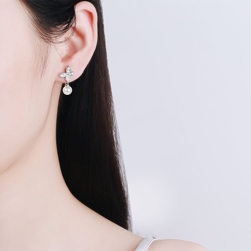 Freshwater Pearl Debris Stud Earrings