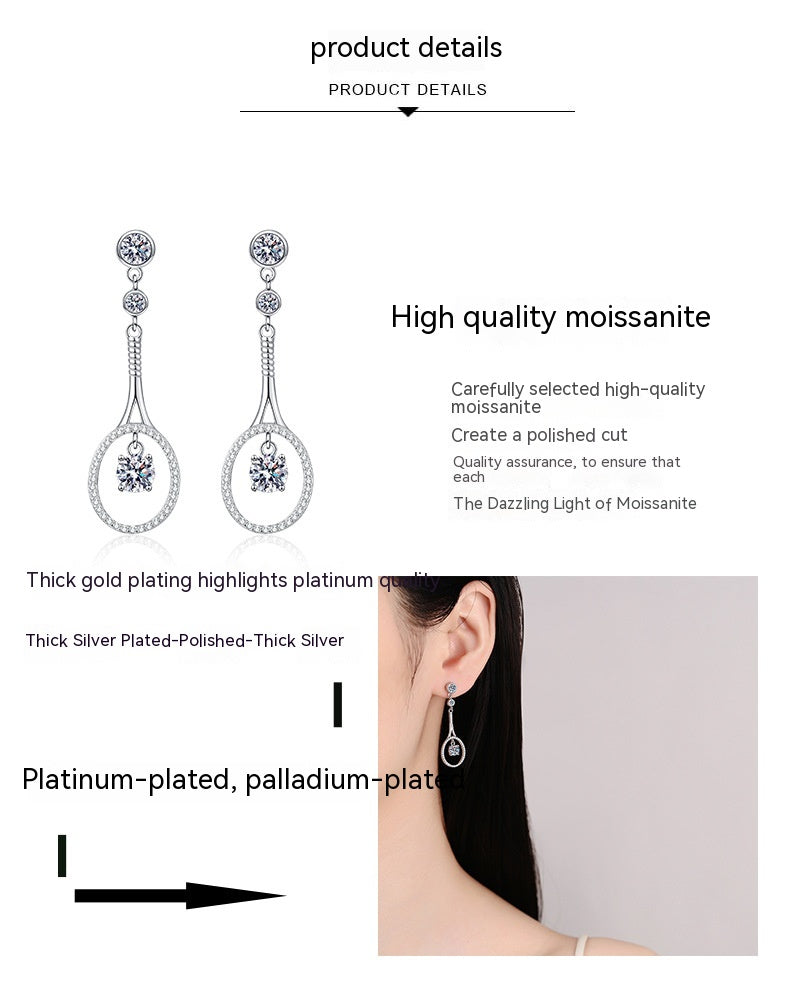 Moissanite Long Tassel Earrings