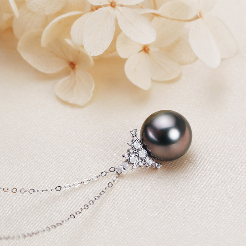 Black Pearl Necklace Female