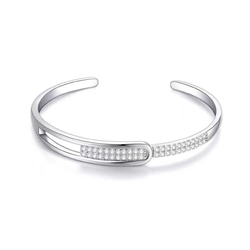 Micro-inlaid Sterling Silver Bracelet